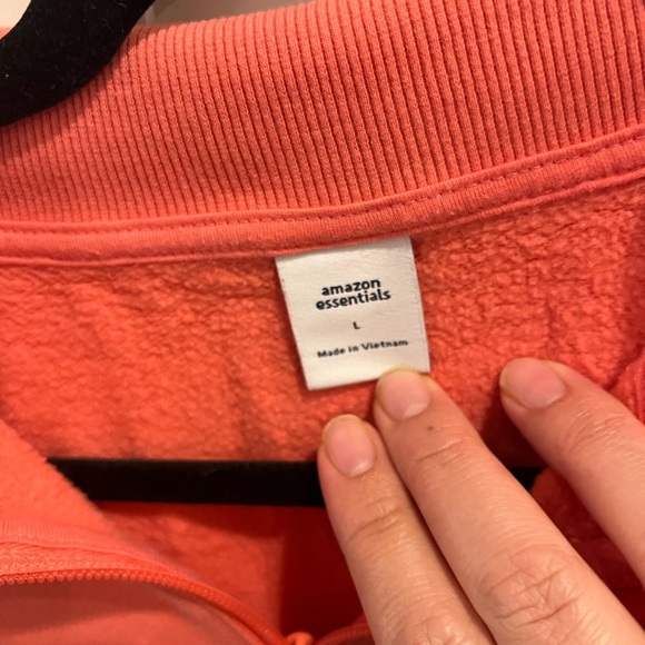 Amazon Essentials large Women's Vibrant Coral/pinkish Pullover Hoodie - Picture 2 of 7